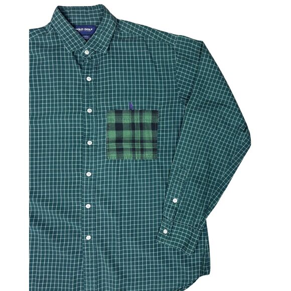 Polo Golf Ralph Lauren Shirt Plaid Purple Pony Estate Sport XL Green Modified‎ - Picture 3 of 8